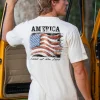 American Flag - Coconut Dyed Short Sleeve Crewneck T-Shirt