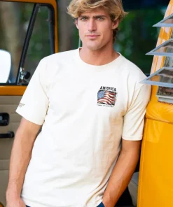 American Flag - Coconut Dyed Short Sleeve Crewneck T-Shirt