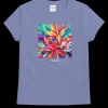 Artsy Floral - Lavender Dyed Short Sleeve Crewneck T-Shirt