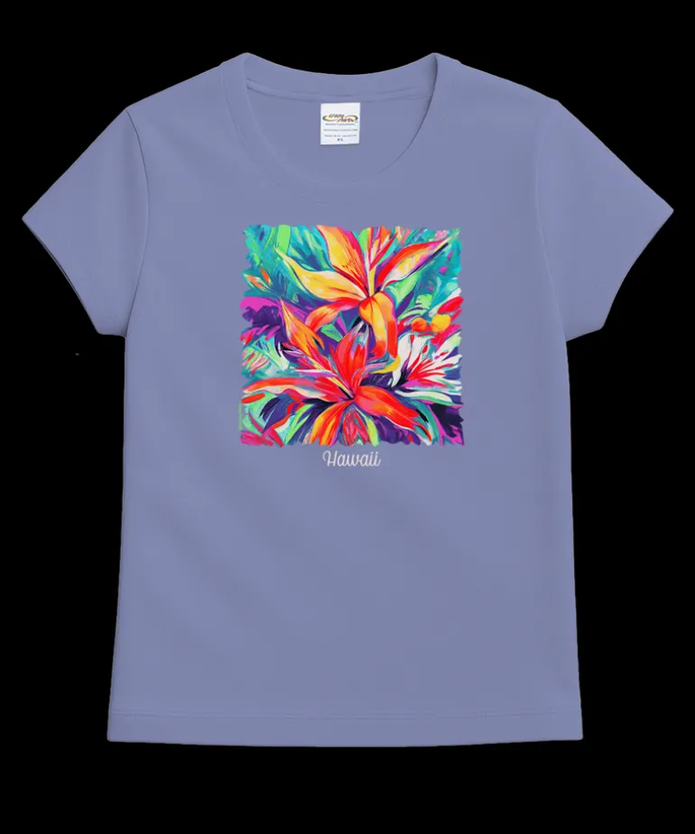 Artsy Floral - Lavender Dyed Short Sleeve Crewneck T-Shirt