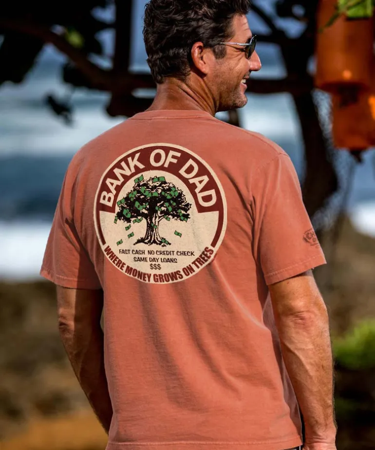Bank Of Dad Trees - Chile Dyed Short Sleeve Crewneck T-Shirt