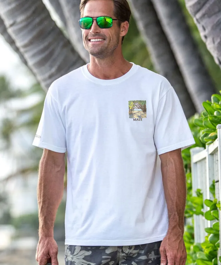 Banyan Tree Court - White Short Sleeve Crewneck T-Shirt
