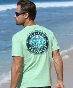 Blue Hawaii Dive - Key Lime Dyed Short Sleeve Crewneck T-Shirt