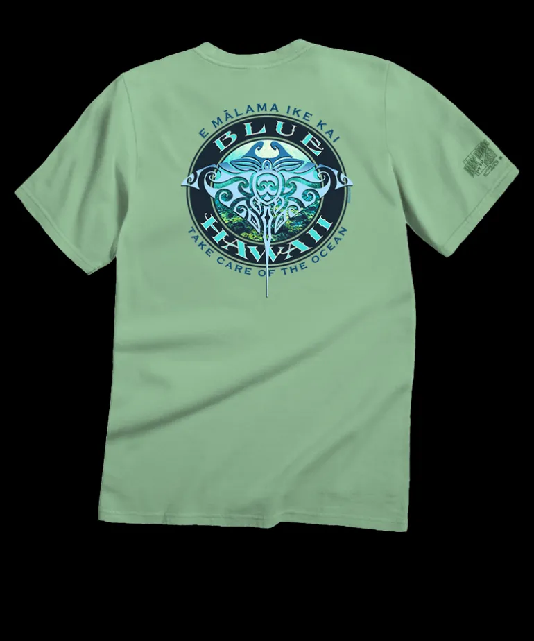 Blue Hawaii Dive - Key Lime Dyed Short Sleeve Crewneck T-Shirt