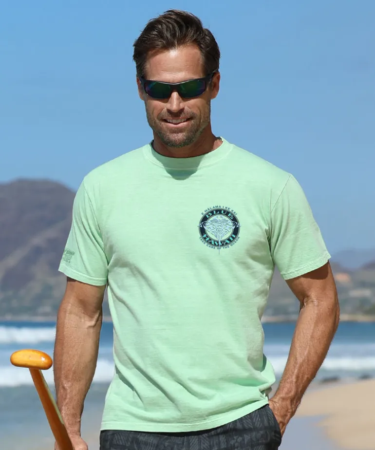 Blue Hawaii Dive - Key Lime Dyed Short Sleeve Crewneck T-Shirt