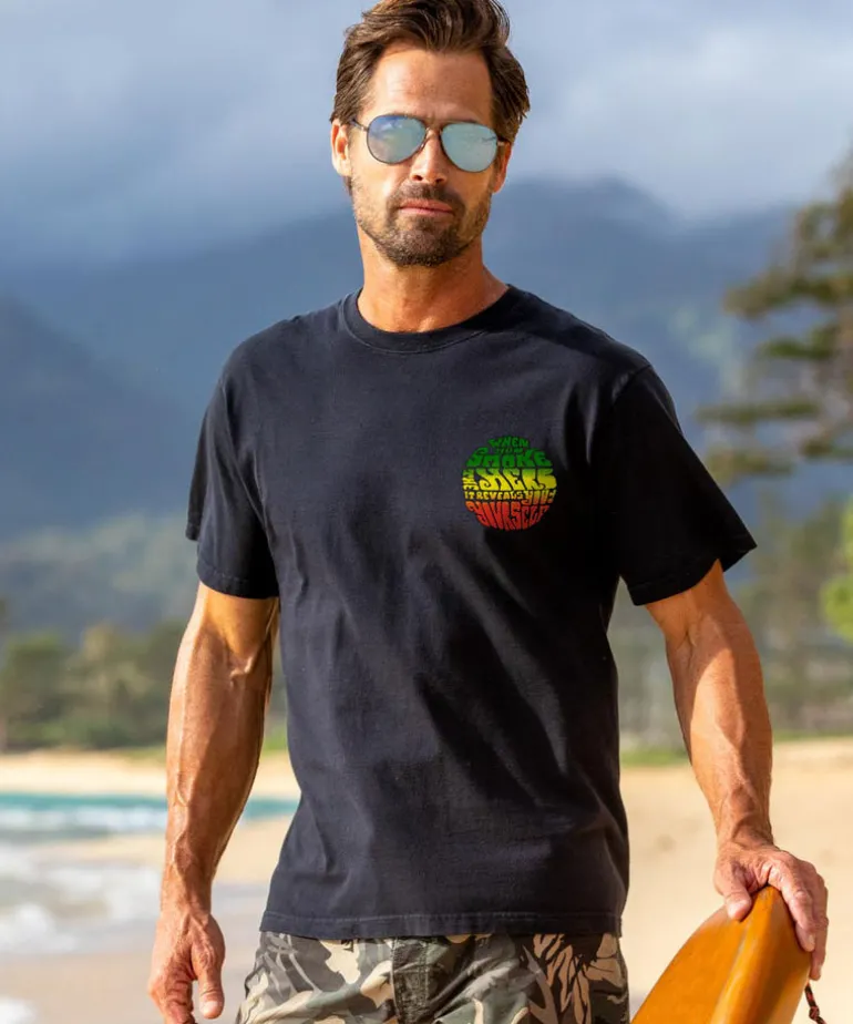Bob Marley Smoke The Herb - Black Short Sleeve Crewneck T-Shirt
