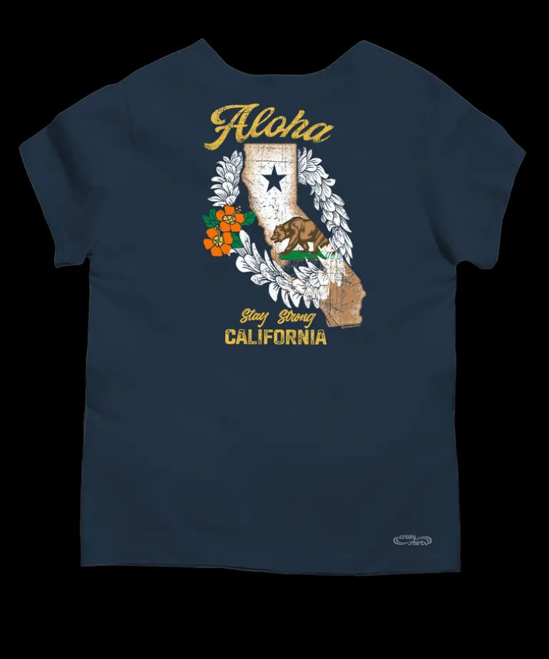 California Strong - Navy Short Sleeve Scoop Neck T-Shirt
