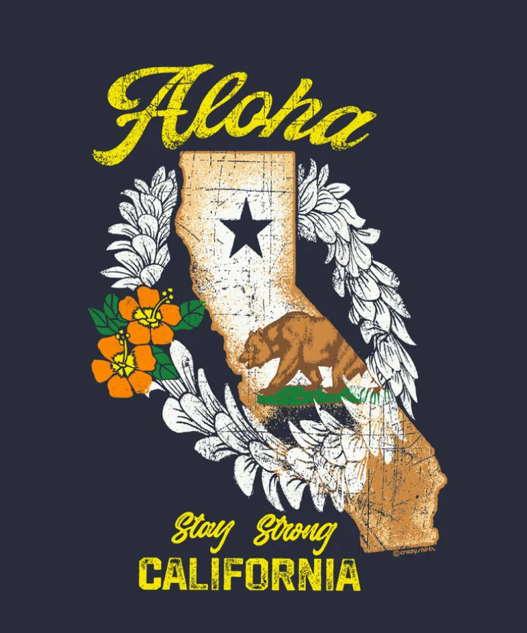 California Strong - Navy Short Sleeve Scoop Neck T-Shirt