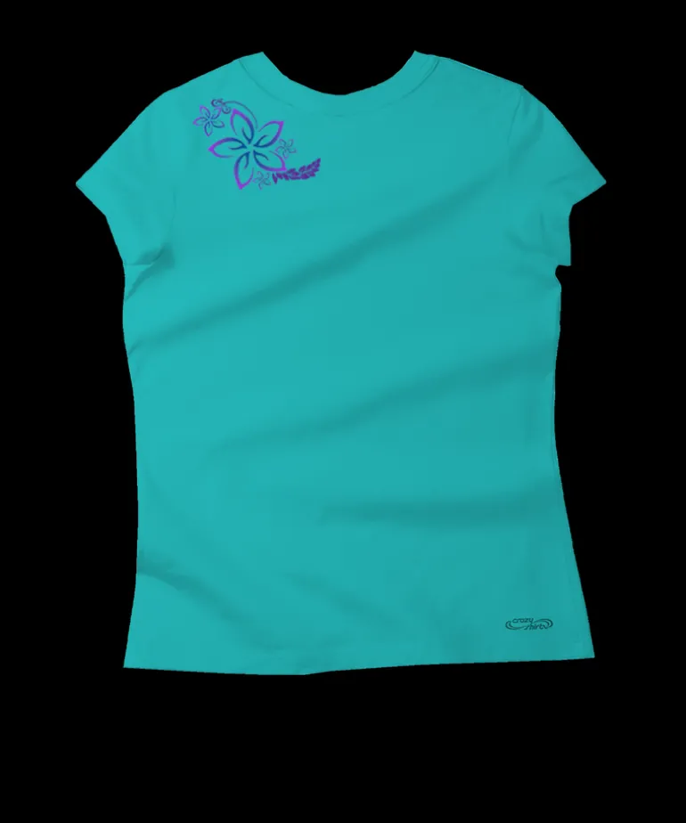 Circular Tribal Floral - Ocean Short Sleeve Pima T-Shirt