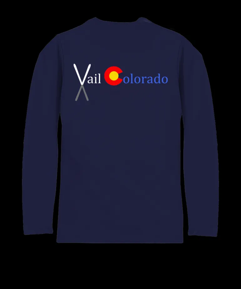 Crossed Skis - Indigo Long Sleeve Pima T-Shirt