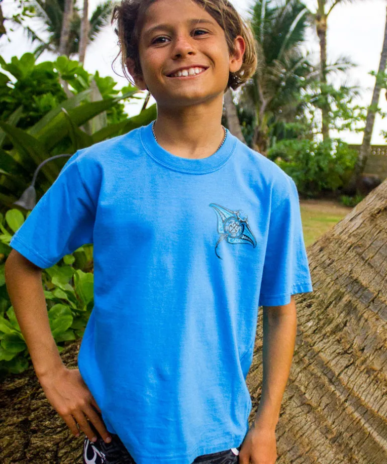 Ehukai Manta - Blue Hawaii Dyed Short Sleeve Crewneck T-Shirt