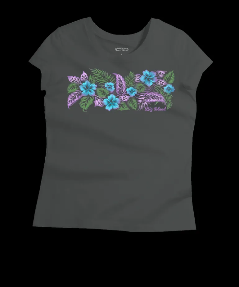 Elegant Floral Band - Graphite Short Sleeve Pima T-Shirt