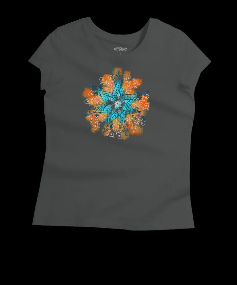 Henna Mandala - Graphite Short Sleeve Pima T-Shirt