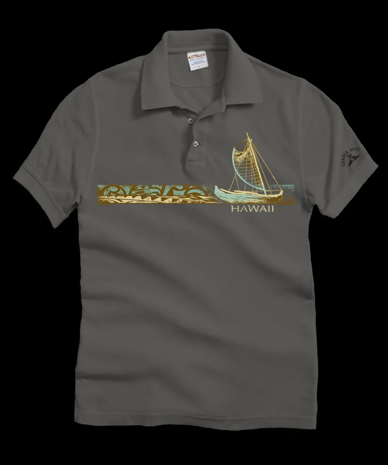 Hokulea Band - Crater Dyed® Short Sleeve Oceanfront Polo Shirt