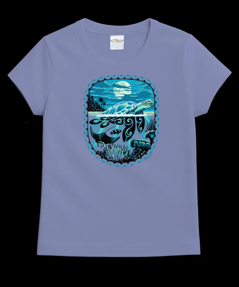 Honu Moon - Lavender Dyed Short Sleeve Crewneck T-Shirt