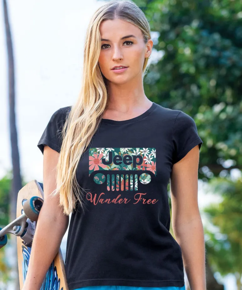 Jeep® Wander Free - Jet Black Short Sleeve Pima T-Shirt