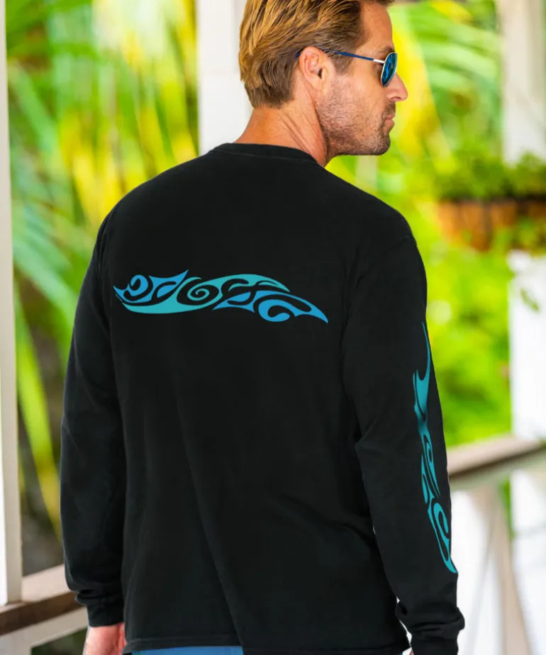 Kai Nui Offshore - Black Long Sleeve Crewneck T-Shirt
