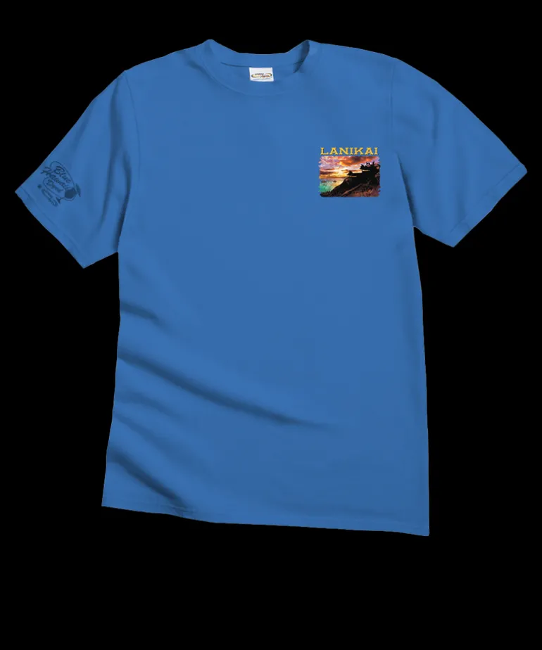 Lanikai Scenic View - Blue Hawaii Dyed Short Sleeve Crewneck T-Shirt