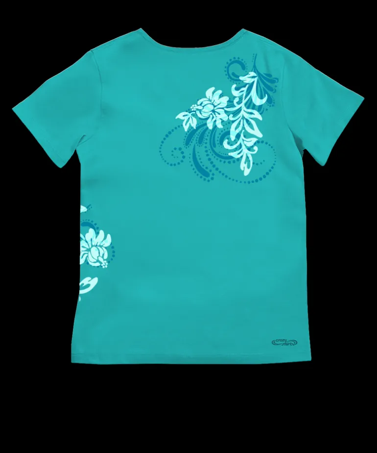 Leihua - Ocean Short Sleeve Pima V-Neck T-Shirt
