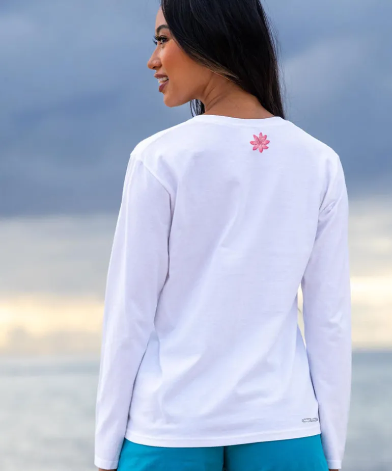 Lily Tattoo - White Long Sleeve Crewneck T-Shirt