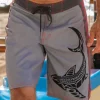 Mano Dive Tribal - Gray/Red Eco HydroPrint Board Shorts