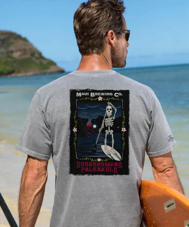 Maui Brewing Co Sobrehumano - Crater Dyed® Short Sleeve Crewneck T-Shirt