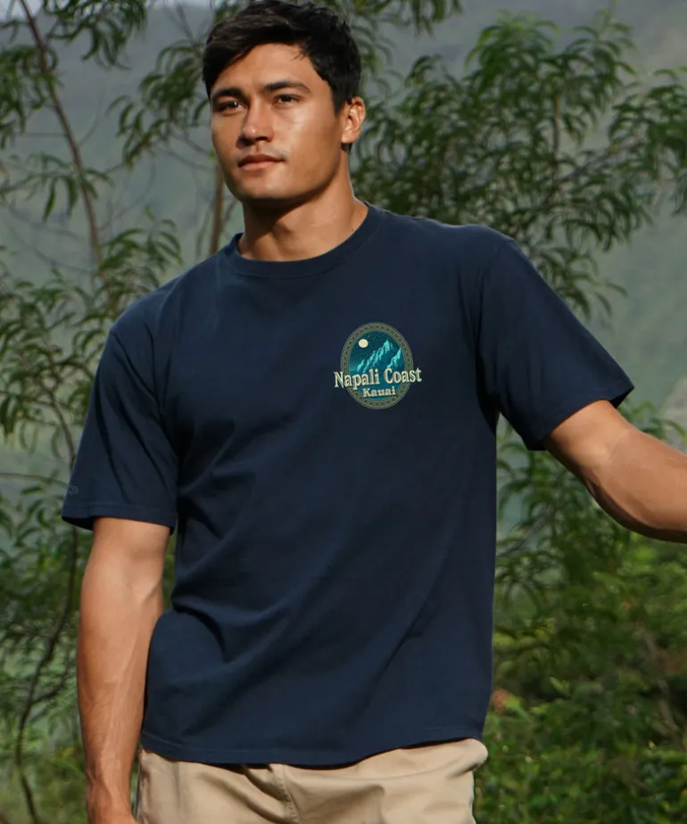 Moonlight Napali - Navy Short Sleeve Crewneck T-Shirt
