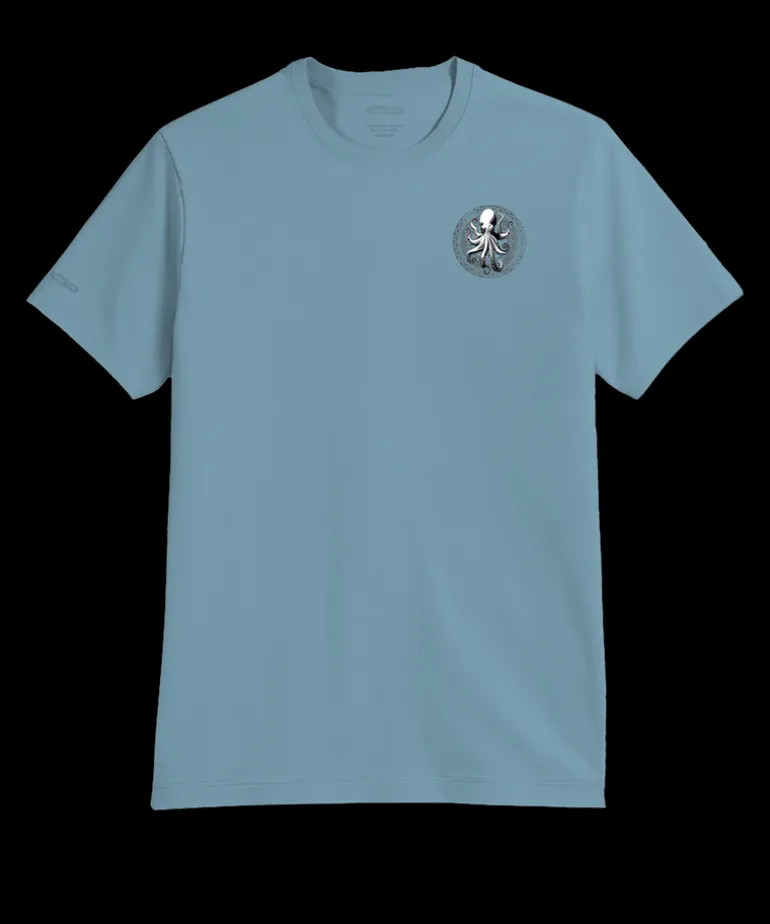 Octopus Tribal Circle - Cool Blue Short Sleeve Pima T-Shirt