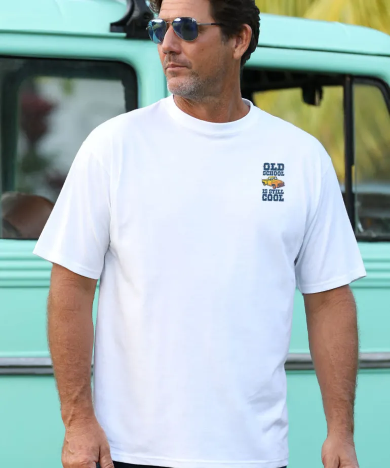 Old School - White Short Sleeve Crewneck T-Shirt