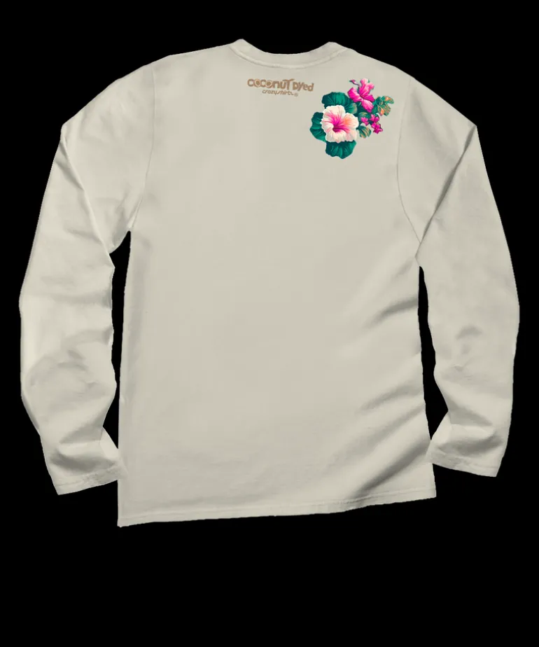 Pacific In Bloom - Coconut Dyed Long Sleeve Crewneck T-Shirt
