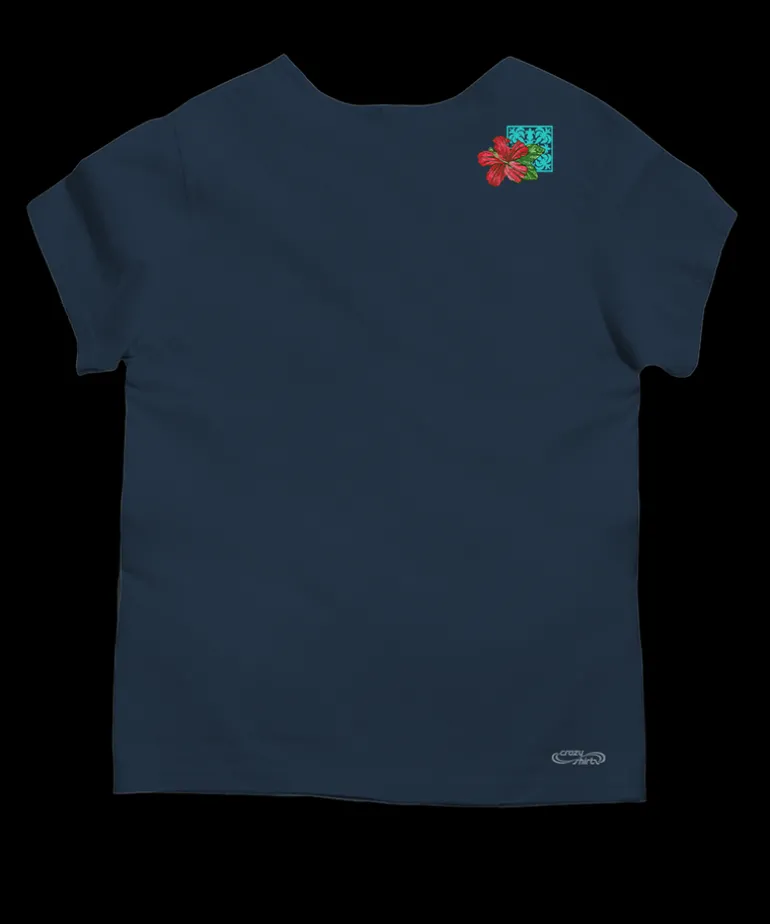Pua Nani Montage - Navy Short Sleeve Scoop Neck T-Shirt