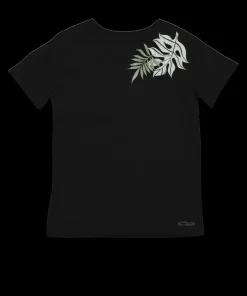 Rainforest Lei - Jet Black Short Sleeve Pima V-Neck T-Shirt