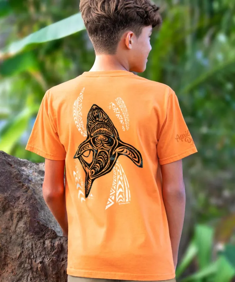 Shark Wave - Apricot Dyed Short Sleeve Crewneck T-Shirt
