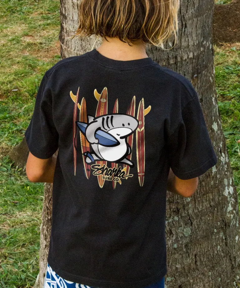 Sharka™ Surfboards - Black Short Sleeve Crewneck T-Shirt
