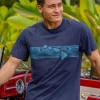 Tribal Islands Band - Indigo Short Sleeve Pima T-Shirt