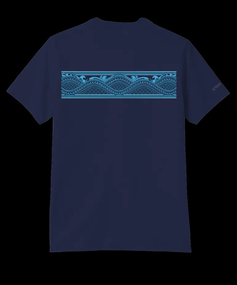 Tribal Islands Band - Indigo Short Sleeve Pima T-Shirt