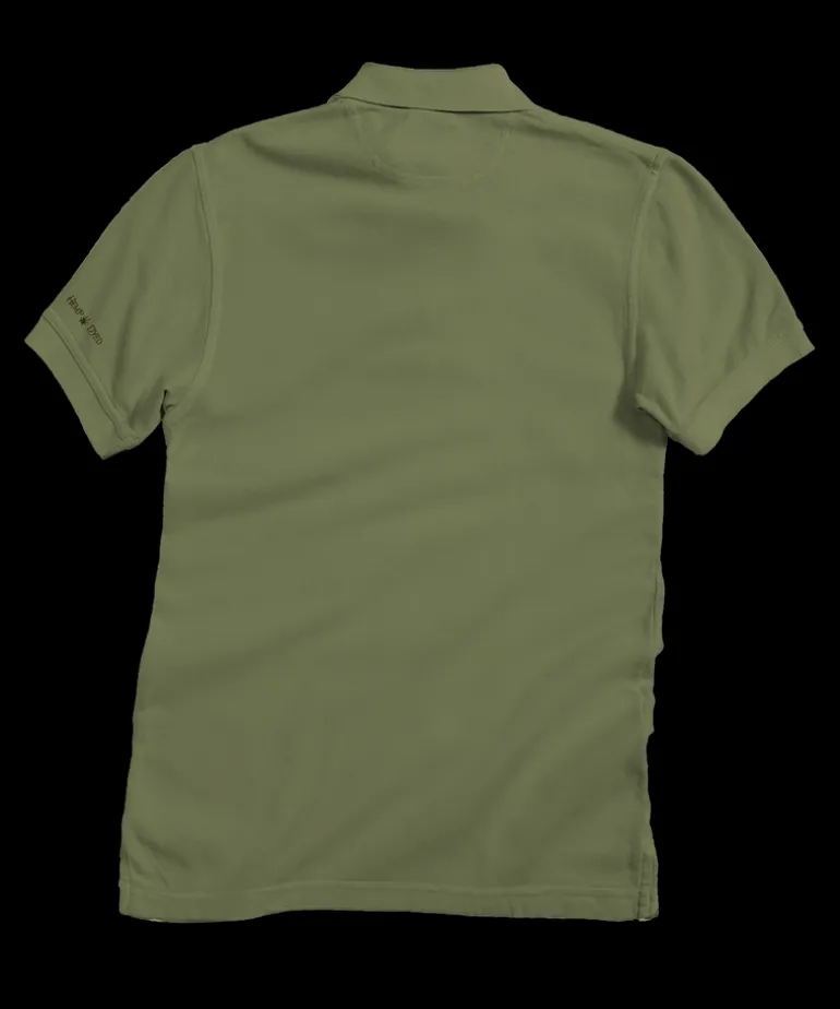 Tribal Manta Vert - Hemp Dyed Short Sleeve Oceanfront Polo Shirt