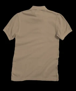 Vertical Tribal Shark - Kona Coffee Dyed Short Sleeve Oceanfront Polo Shirt