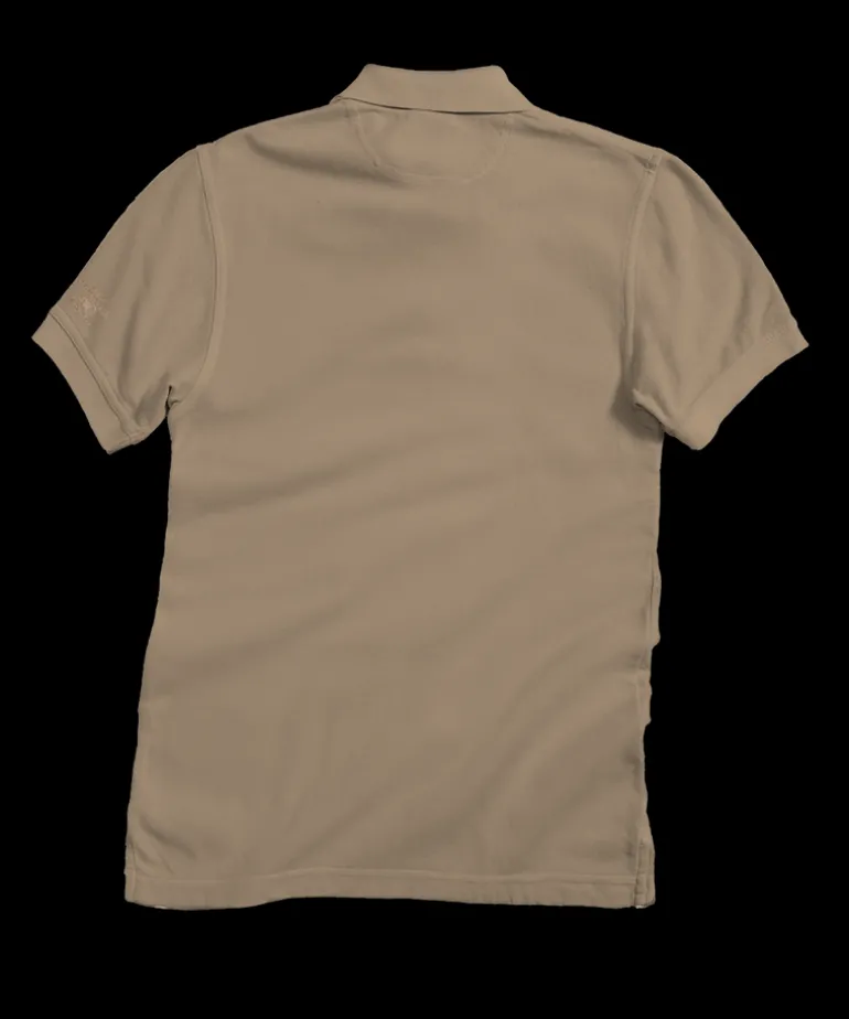 Vertical Tribal Shark - Kona Coffee Dyed Short Sleeve Oceanfront Polo Shirt