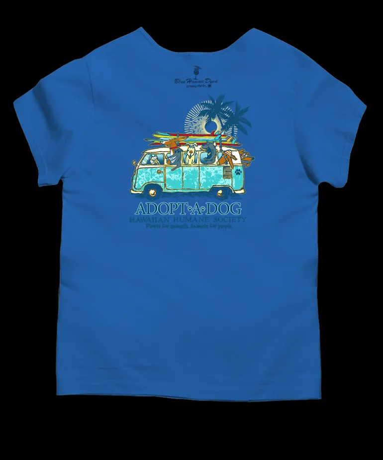 Volkswagen Hawaiian Humane Society Dog Day - Blue Hawaii Dyed Short Sleeve Scoop Neck T-Shirt