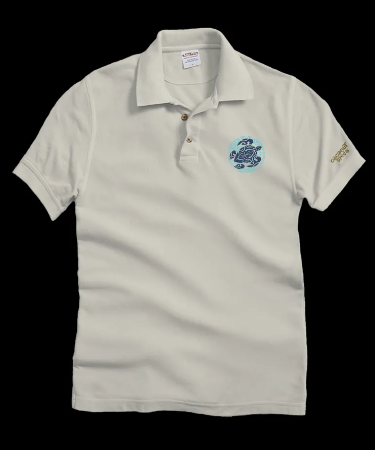 Wai Honu - Coconut Dyed Short Sleeve Oceanfront Polo Shirt