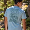 Woodcut Turtles - Cool Blue Short Sleeve Pima T-Shirt