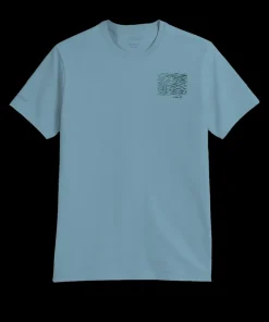 Woodcut Turtles - Cool Blue Short Sleeve Pima T-Shirt