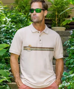 Woody Wagon Band - Coconut Dyed Short Sleeve Oceanfront Polo Shirt