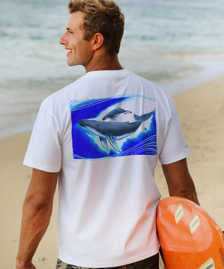 Wyland® Humpbacks - White Short Sleeve Crewneck T-Shirt
