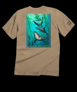 Wyland® Sea Lions - Kona Coffee Dyed Short Sleeve Crewneck T-Shirt