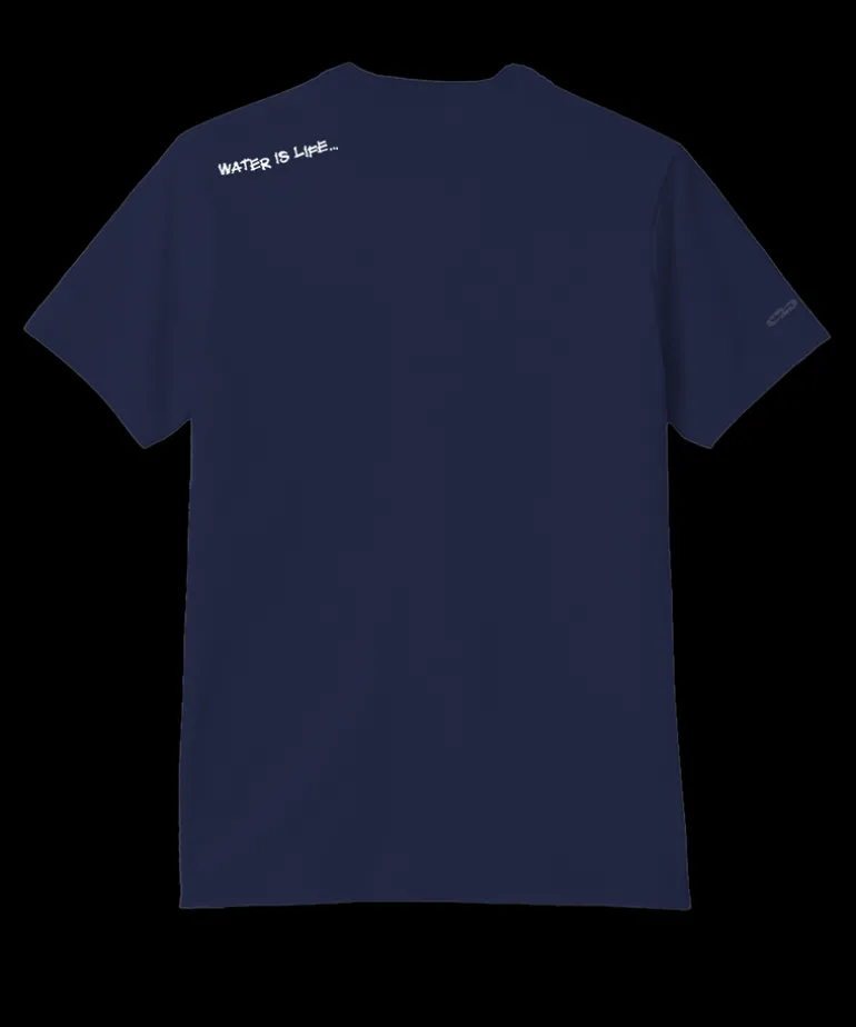 Wyland® Whale Tail Brush - Indigo Short Sleeve Pima T-Shirt