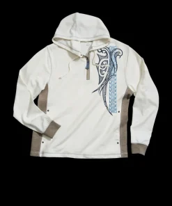 Alii Guard - Natural/Gray Long Sleeve Longboard Hooded Tee