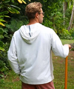 Alii Guard - Natural/Gray Long Sleeve Longboard Hooded Tee