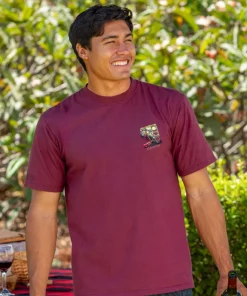 Aloha Aina Map - Wine Dyed Short Sleeve Crewneck T-Shirt